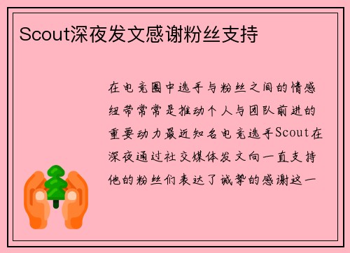 Scout深夜发文感谢粉丝支持